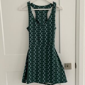 Reformation Green Wave Print Mini Dress